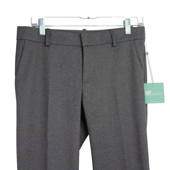 NWT Kut from the Kloth Herringbone Black and Gray Raymond Bootcut Pants Size 4 - Picture 3 of 9